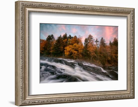 Stream flowing through rocks, Buttermilk Falls, Adirondack Mountains State Park, New York State...-null-Framed Photographic Print