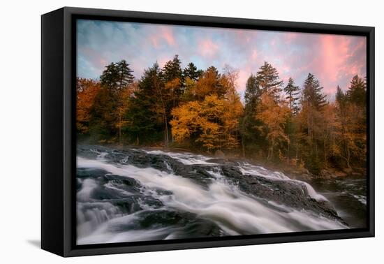 Stream flowing through rocks, Buttermilk Falls, Adirondack Mountains State Park, New York State...-null-Framed Premier Image Canvas