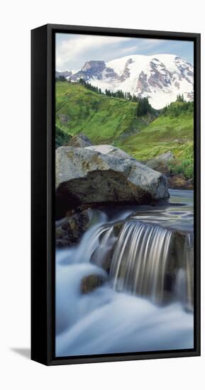 Stream on Paradise Trail near Mt. Rainier National Park lodge-Stuart Westmorland-Framed Premier Image Canvas