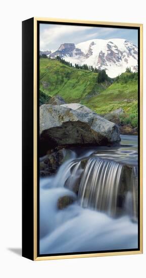 Stream on Paradise Trail near Mt. Rainier National Park lodge-Stuart Westmorland-Framed Premier Image Canvas