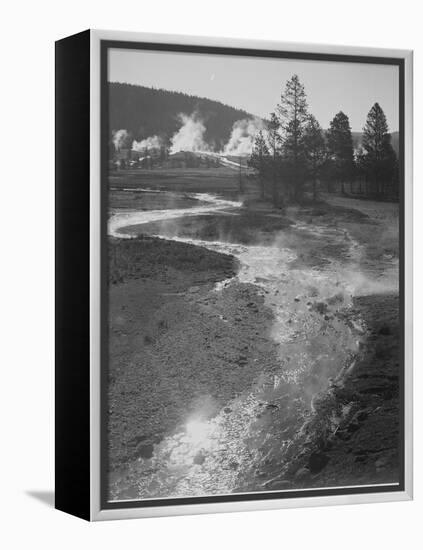 Stream Winding Back Toward Geyser "Central Geyser Basin Yellowstone NP" Wyoming 1933-1942-Ansel Adams-Framed Stretched Canvas
