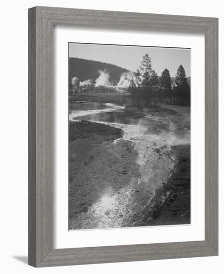 Stream Winding Back Toward Geyser "Central Geyser Basin Yellowstone NP" Wyoming 1933-1942-Ansel Adams-Framed Art Print