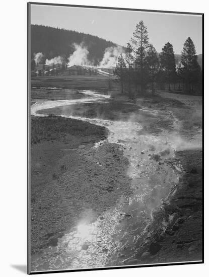 Stream Winding Back Toward Geyser "Central Geyser Basin Yellowstone NP" Wyoming 1933-1942-Ansel Adams-Mounted Art Print