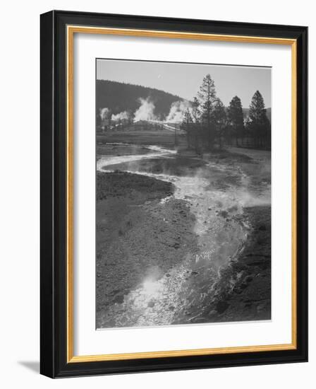 Stream Winding Back Toward Geyser "Central Geyser Basin Yellowstone NP" Wyoming 1933-1942-Ansel Adams-Framed Art Print