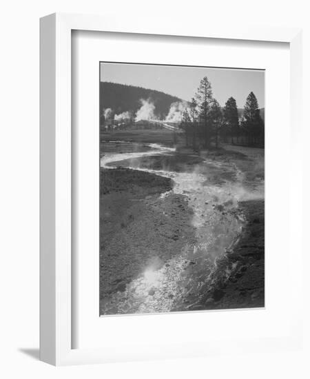 Stream Winding Back Toward Geyser "Central Geyser Basin Yellowstone NP" Wyoming 1933-1942-Ansel Adams-Framed Premium Giclee Print