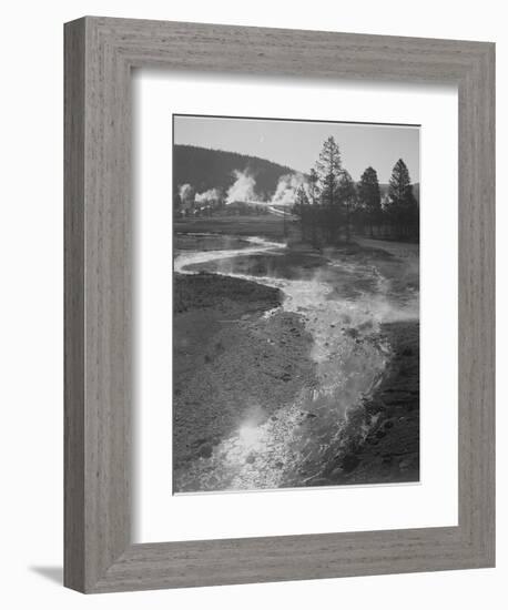 Stream Winding Back Toward Geyser "Central Geyser Basin Yellowstone NP" Wyoming 1933-1942-Ansel Adams-Framed Art Print