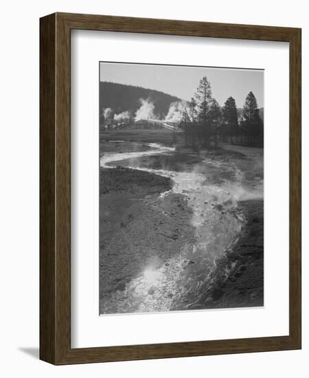 Stream Winding Back Toward Geyser "Central Geyser Basin Yellowstone NP" Wyoming 1933-1942-Ansel Adams-Framed Art Print