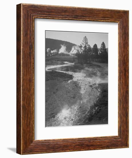 Stream Winding Back Toward Geyser "Central Geyser Basin Yellowstone NP" Wyoming 1933-1942-Ansel Adams-Framed Art Print