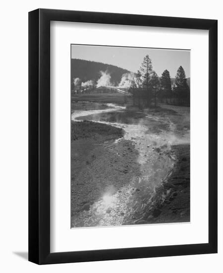 Stream Winding Back Toward Geyser "Central Geyser Basin Yellowstone NP" Wyoming 1933-1942-Ansel Adams-Framed Art Print