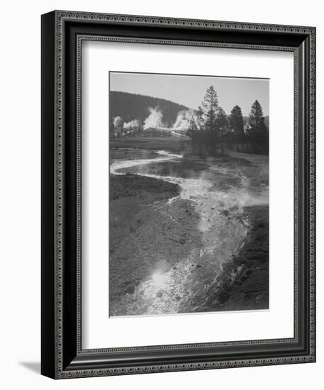 Stream Winding Back Toward Geyser "Central Geyser Basin Yellowstone NP" Wyoming 1933-1942-Ansel Adams-Framed Art Print