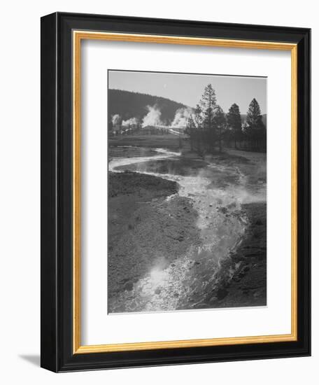 Stream Winding Back Toward Geyser "Central Geyser Basin Yellowstone NP" Wyoming 1933-1942-Ansel Adams-Framed Art Print