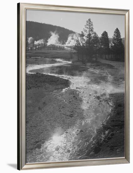 Stream Winding Back Toward Geyser "Central Geyser Basin Yellowstone NP" Wyoming 1933-1942-Ansel Adams-Framed Art Print