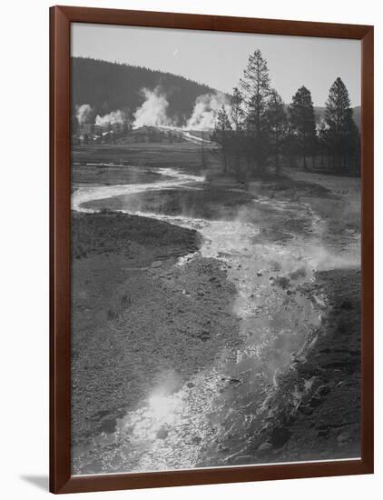 Stream Winding Back Toward Geyser "Central Geyser Basin Yellowstone NP" Wyoming 1933-1942-Ansel Adams-Framed Art Print