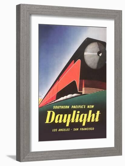 Streamlined Daylight Train-null-Framed Art Print