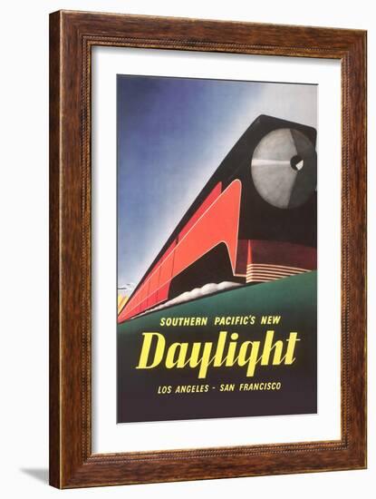 Streamlined Daylight Train-null-Framed Art Print