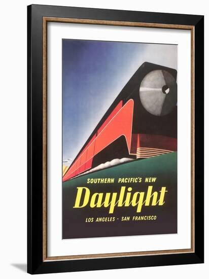 Streamlined Daylight Train-null-Framed Art Print