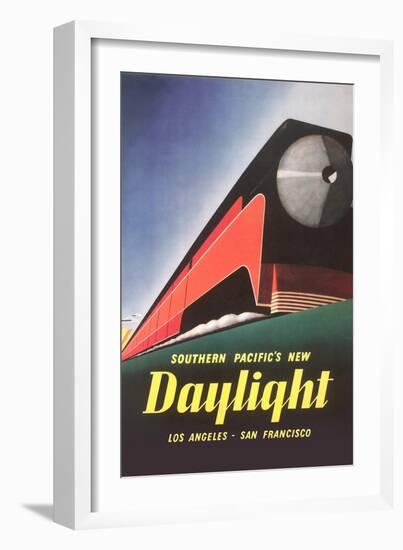 Streamlined Daylight Train-null-Framed Art Print