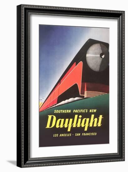Streamlined Daylight Train-null-Framed Art Print
