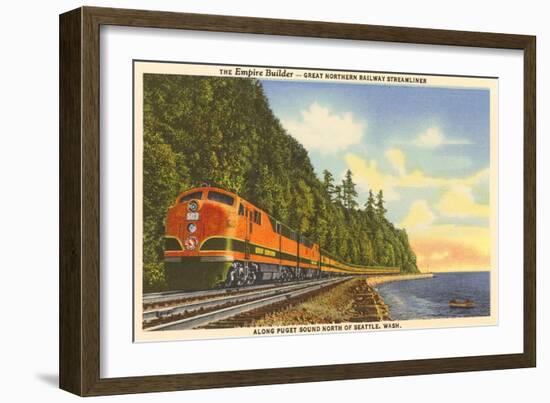 Streamlined Train, Seattle, Washington-null-Framed Art Print