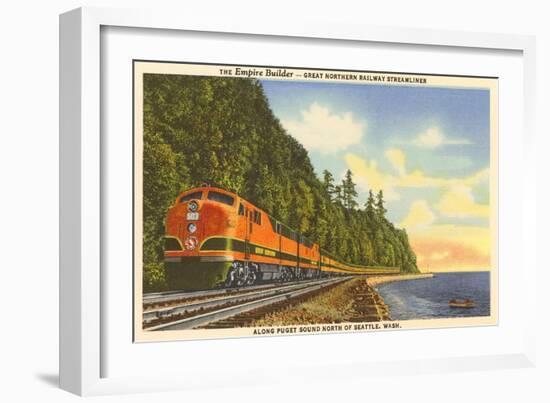 Streamlined Train, Seattle, Washington-null-Framed Art Print