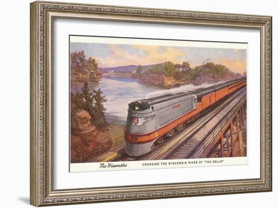 Streamlined Train, Wisconsin Dells-null-Framed Art Print