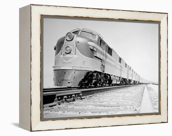 Streamliner Traveling along the Illinois Central Line-null-Framed Premier Image Canvas