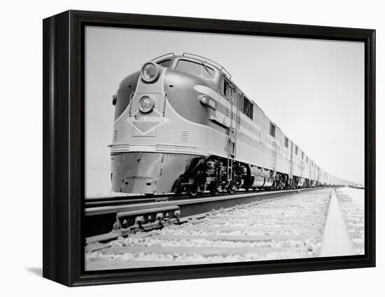 Streamliner Traveling along the Illinois Central Line-null-Framed Premier Image Canvas