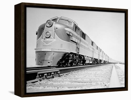 Streamliner Traveling along the Illinois Central Line-null-Framed Premier Image Canvas