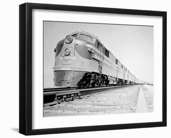 Streamliner Traveling along the Illinois Central Line-null-Framed Photographic Print