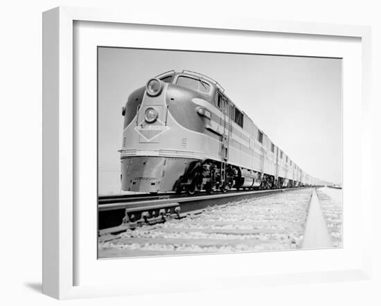 Streamliner Traveling along the Illinois Central Line-null-Framed Photographic Print