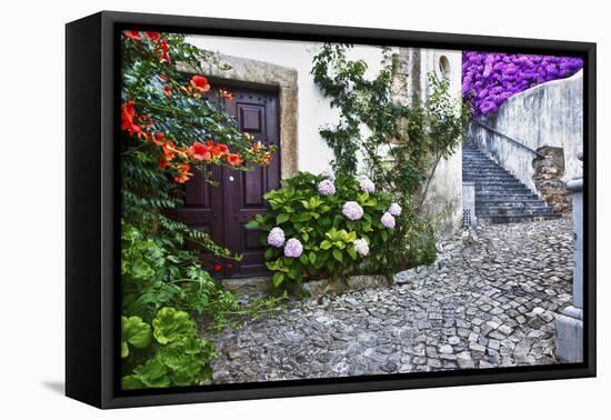 Street Along Obidos, Leiria, Portugal-Julie Eggers-Framed Premier Image Canvas