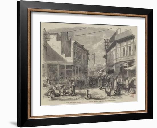 Street and Bazaar in Peshawur-William Carpenter-Framed Giclee Print