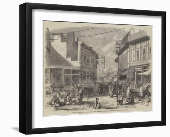 Street and Bazaar in Peshawur-William Carpenter-Framed Giclee Print
