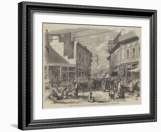 Street and Bazaar in Peshawur-William Carpenter-Framed Giclee Print