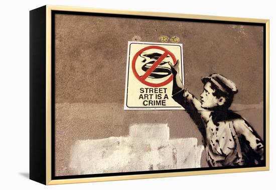 Street Art is a Crime-Banksy-Framed Premier Image Canvas