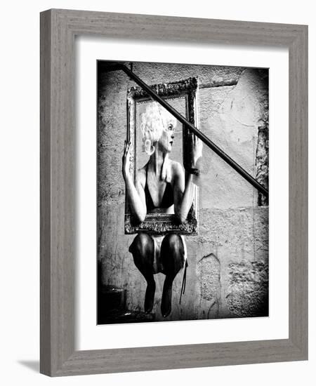 Street Art, Murals Style, French Artist, Paris, France, Black and White Photography-Philippe Hugonnard-Framed Photographic Print