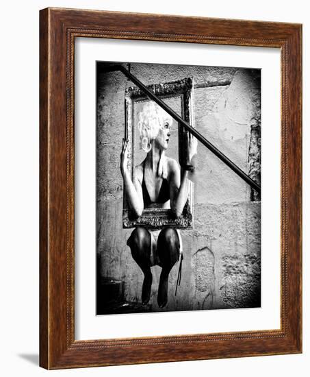 Street Art, Murals Style, French Artist, Paris, France, Black and White Photography-Philippe Hugonnard-Framed Photographic Print