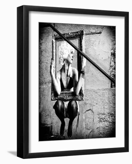 Street Art, Murals Style, French Artist, Paris, France, Black and White Photography-Philippe Hugonnard-Framed Photographic Print