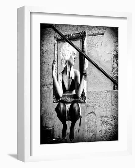 Street Art, Murals Style, French Artist, Paris, France, Black and White Photography-Philippe Hugonnard-Framed Photographic Print