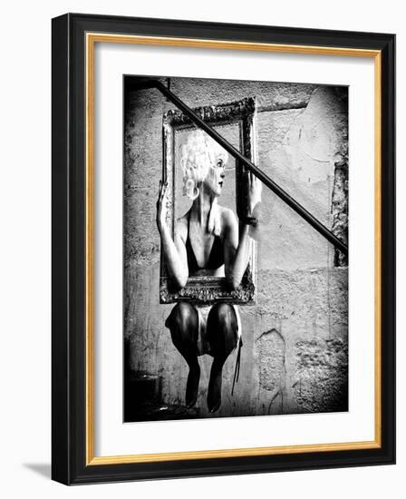 Street Art, Murals Style, French Artist, Paris, France, Black and White Photography-Philippe Hugonnard-Framed Photographic Print