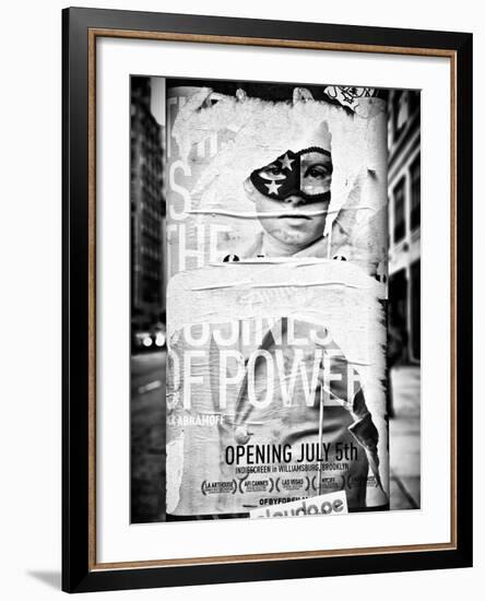 Street Art, Trendy Advertising, Manhattan, Brooklyn, New York, Black and White Photography-Philippe Hugonnard-Framed Photographic Print