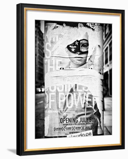 Street Art, Trendy Advertising, Manhattan, Brooklyn, New York, Black and White Photography-Philippe Hugonnard-Framed Photographic Print