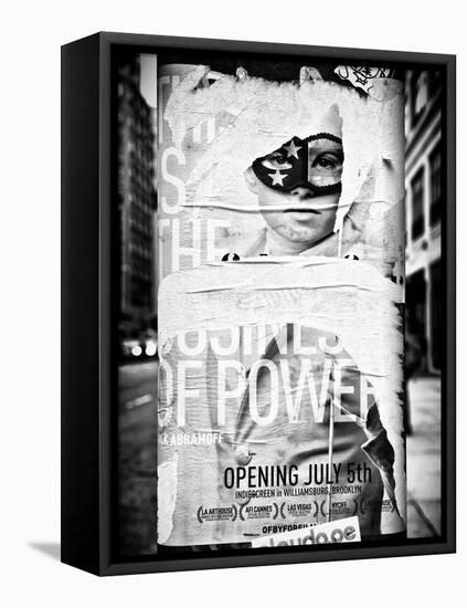 Street Art, Trendy Advertising, Manhattan, Brooklyn, New York, Black and White Photography-Philippe Hugonnard-Framed Premier Image Canvas