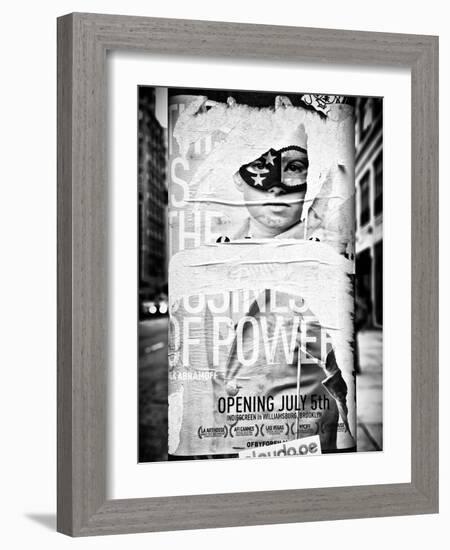 Street Art, Trendy Advertising, Manhattan, Brooklyn, New York, Black and White Photography-Philippe Hugonnard-Framed Photographic Print