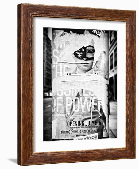 Street Art, Trendy Advertising, Manhattan, Brooklyn, New York, Black and White Photography-Philippe Hugonnard-Framed Photographic Print