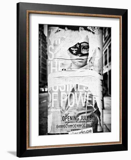 Street Art, Trendy Advertising, Manhattan, Brooklyn, New York, Black and White Photography-Philippe Hugonnard-Framed Photographic Print