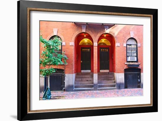 Street at Beacon Hill Neighborhood, Boston, Usa.-haveseen-Framed Photographic Print