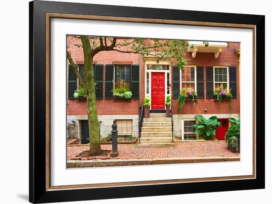 Street at Beacon Hill Neighborhood, Boston, Usa.-haveseen-Framed Photographic Print