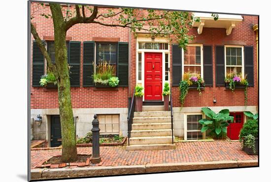 Street at Beacon Hill Neighborhood, Boston, Usa.-haveseen-Mounted Photographic Print