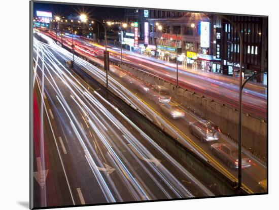 Street at Night, Taipei, Taiwan, Asia-Charles Bowman-Mounted Photographic Print